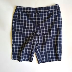 Jones NY 6P 29 Stretch Black White Plaid Golf Shorts Petite